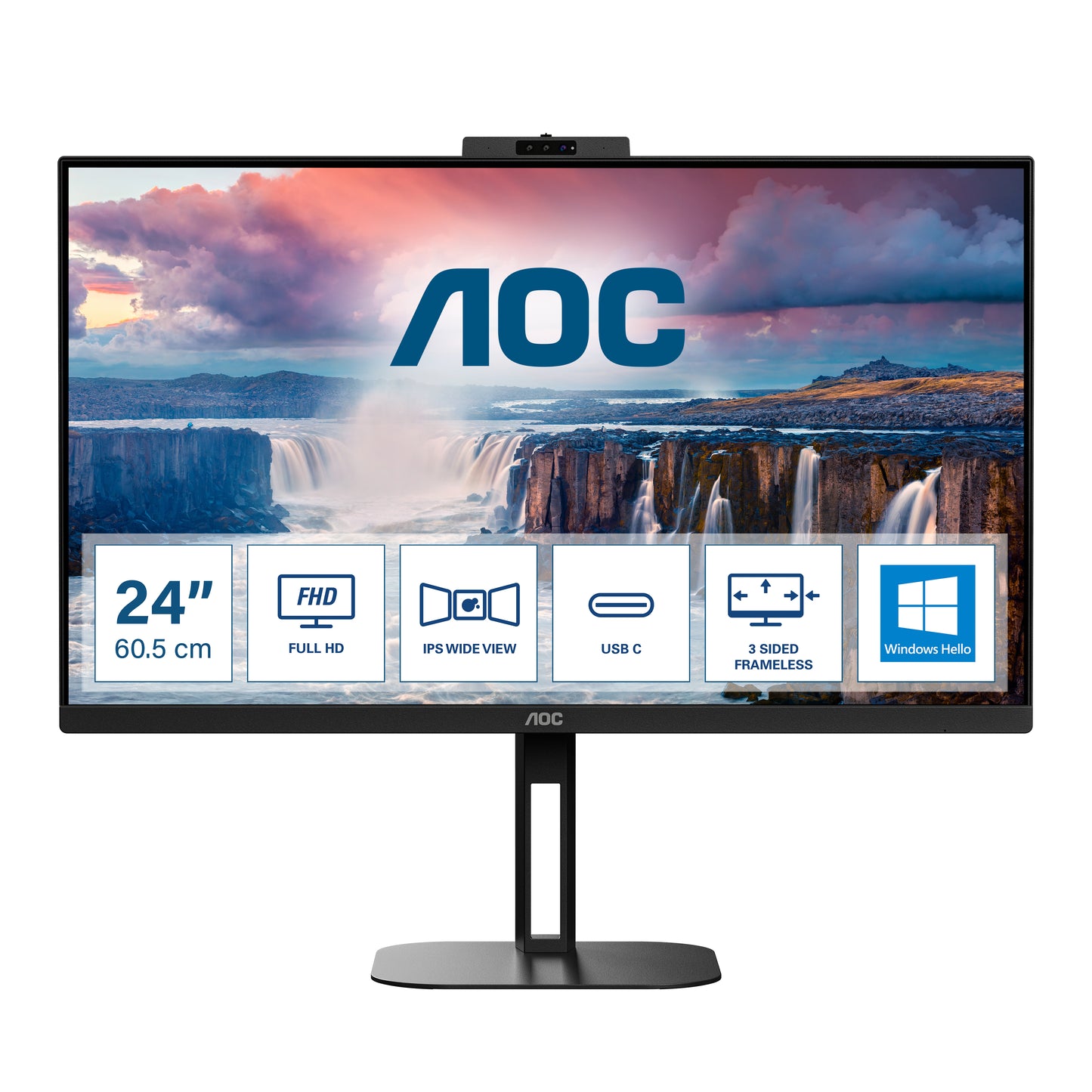 AOC V5 24V5CW, 60,5 cm (23.8"), 1920 x 1080 Pixel, Full HD, LED, 1 ms, Nero