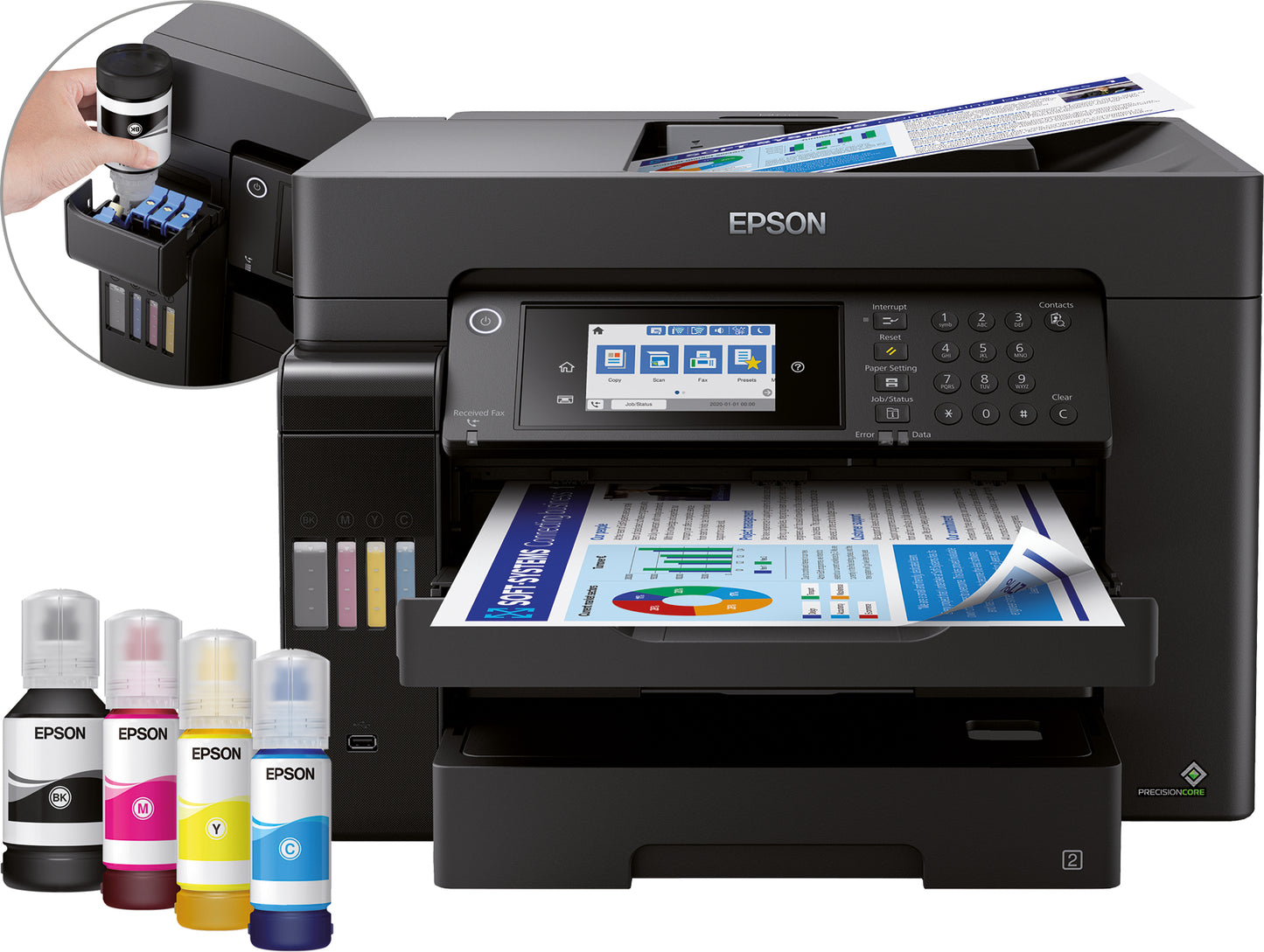 Epson EcoTank ET-16650, Ad inchiostro, Stampa a colori, 4800 x 1200 DPI, A3, Stampa diretta, Nero