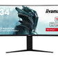 iiyama G-MASTER GCB3480WQSU-B1, 86,4 cm (34"), 3440 x 1440 Pixel, UltraWide Quad HD, LCD, 0,4 ms, Nero