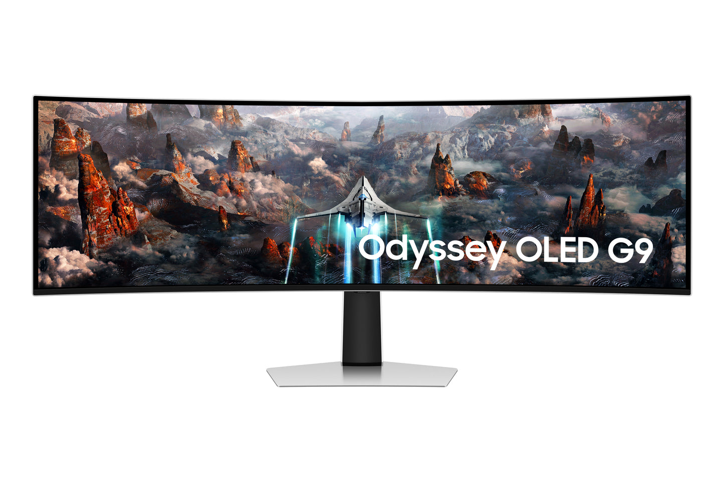 Samsung Odyssey Monitor Gaming OLED G9 - G93SC da 49'' Dual QHD Curvo, 124,5 cm (49"), 5120 x 1440 Pixel, DQHD, OLED, 0,03 ms, Argento