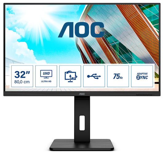 AOC P2 U32P2, 80 cm (31.5"), 3840 x 2160 Pixel, 4K Ultra HD, LED, 4 ms, Nero